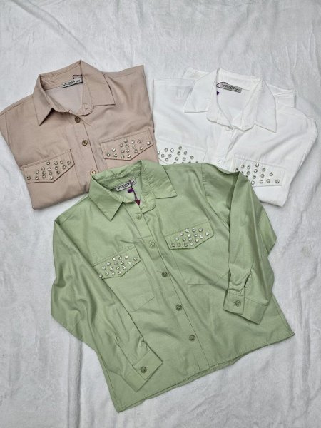 قميص بناتي محير مع ستريس