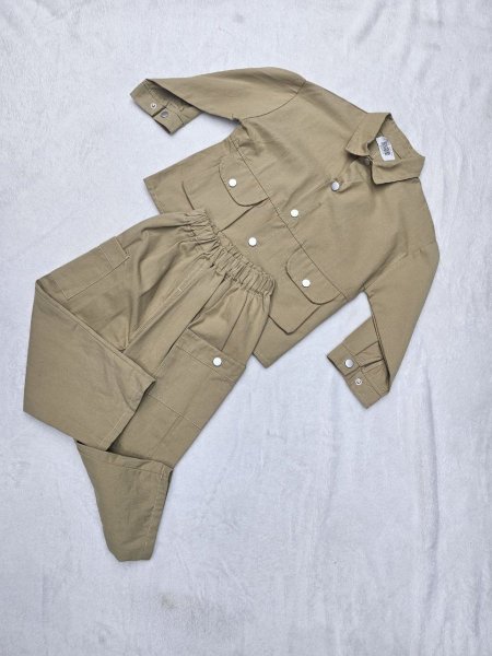 طقم جينز كتان بناتي