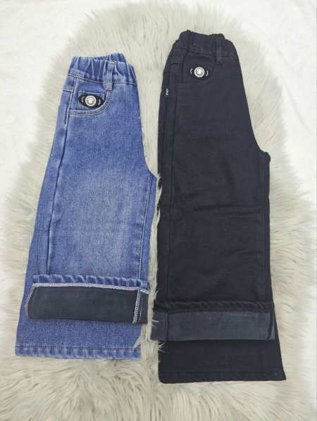 عنوان الإعلان: دافئ وأنيق! بنطلون جينز شتوي مبطن